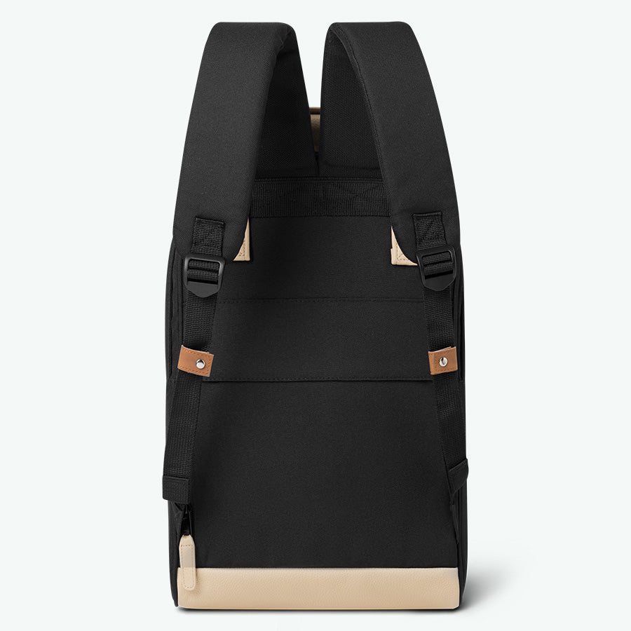 klassischer schwarzer rucksack – größe m